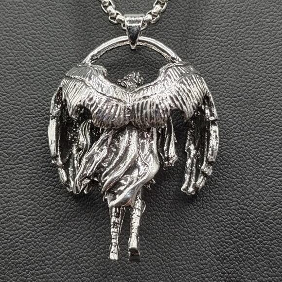 Mens St Michael Necklace Archangel Catholic Medal Stainless  Archangel Saint Michael Necklace Saving Woman Anniversary Birthday Faith Gift